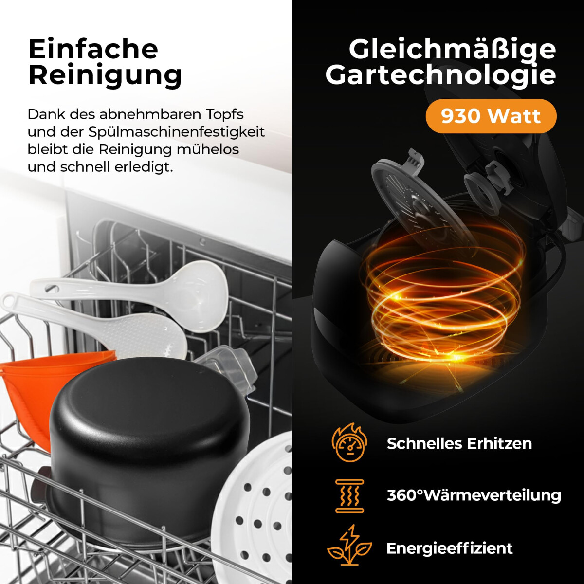 Balter MK-01 Reiskocher Multikocher mit 18 Programme, 4L Rice Cooker mit Fuzzy-Logic, Dampfgarer