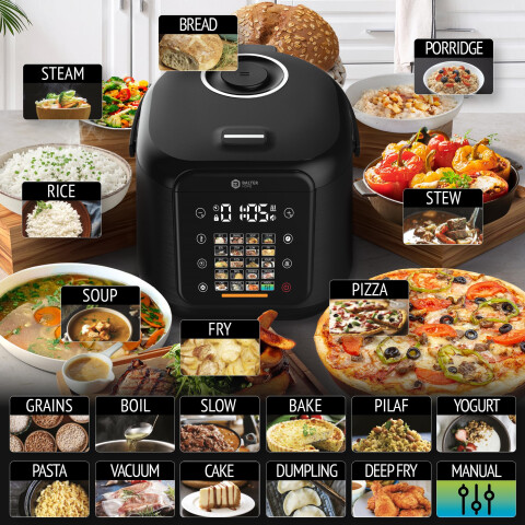 Balter Multikocher MK-02 Reiskocher mit 20 Programme, 4L Rice Cooker, Fuzzy-Logic, Dampfgarer