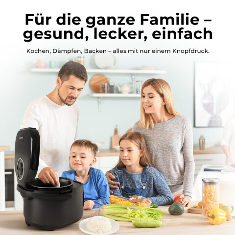 Balter Multikocher MK-02 Reiskocher mit 20 Programme, 4L Rice Cooker, Fuzzy-Logic, Dampfgarer