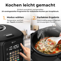 Balter Multikocher MK-02 Reiskocher mit 20 Programme, 4L Rice Cooker, Fuzzy-Logic, Dampfgarer