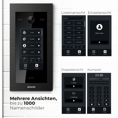Balter Evo HD-TOUCH-7 T&uuml;rstation mit Touchscreen, Schwarz