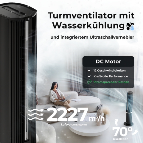 Balter Turmventilator mit Wasserk&uuml;hlung VT-11-BL