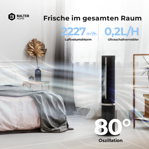 Balter Turmventilator mit Wasserk&uuml;hlung VT-11-BL