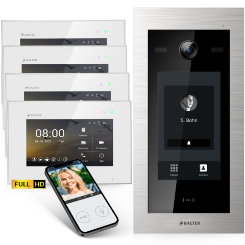 HD Video T&uuml;rsprechanlage mit Touchscreen und RFID...