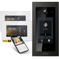 HD Video T&uuml;rsprechanlage mit Touchscreen und RFID f&uuml;r 1 Familienhaus, 2x Monitore, Balter EVO HD Touch Schwarz