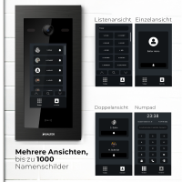 HD Video T&uuml;rsprechanlage mit Touchscreen und RFID f&uuml;r 1 Familienhaus, 2x Monitore, Balter EVO HD Touch Schwarz