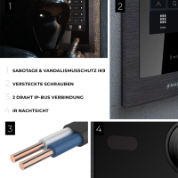 HD Video T&uuml;rsprechanlage mit Touchscreen und RFID f&uuml;r 1 Familienhaus, 2x Monitore, Balter EVO HD Touch Schwarz