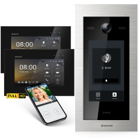 HD Video T&uuml;rsprechanlage mit Touchscreen und RFID f&uuml;r 1 Familienhaus, 2x Monitore, Balter EVO HD Touch