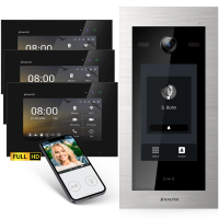 HD Video T&uuml;rsprechanlage mit Touchscreen und RFID f&uuml;r 1 Familienhaus, 3x Monitore, Balter EVO HD Touch
