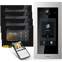 HD Video T&uuml;rsprechanlage mit Touchscreen und RFID f&uuml;r 1 Familienhaus, 4x Monitore, Balter EVO HD Touch