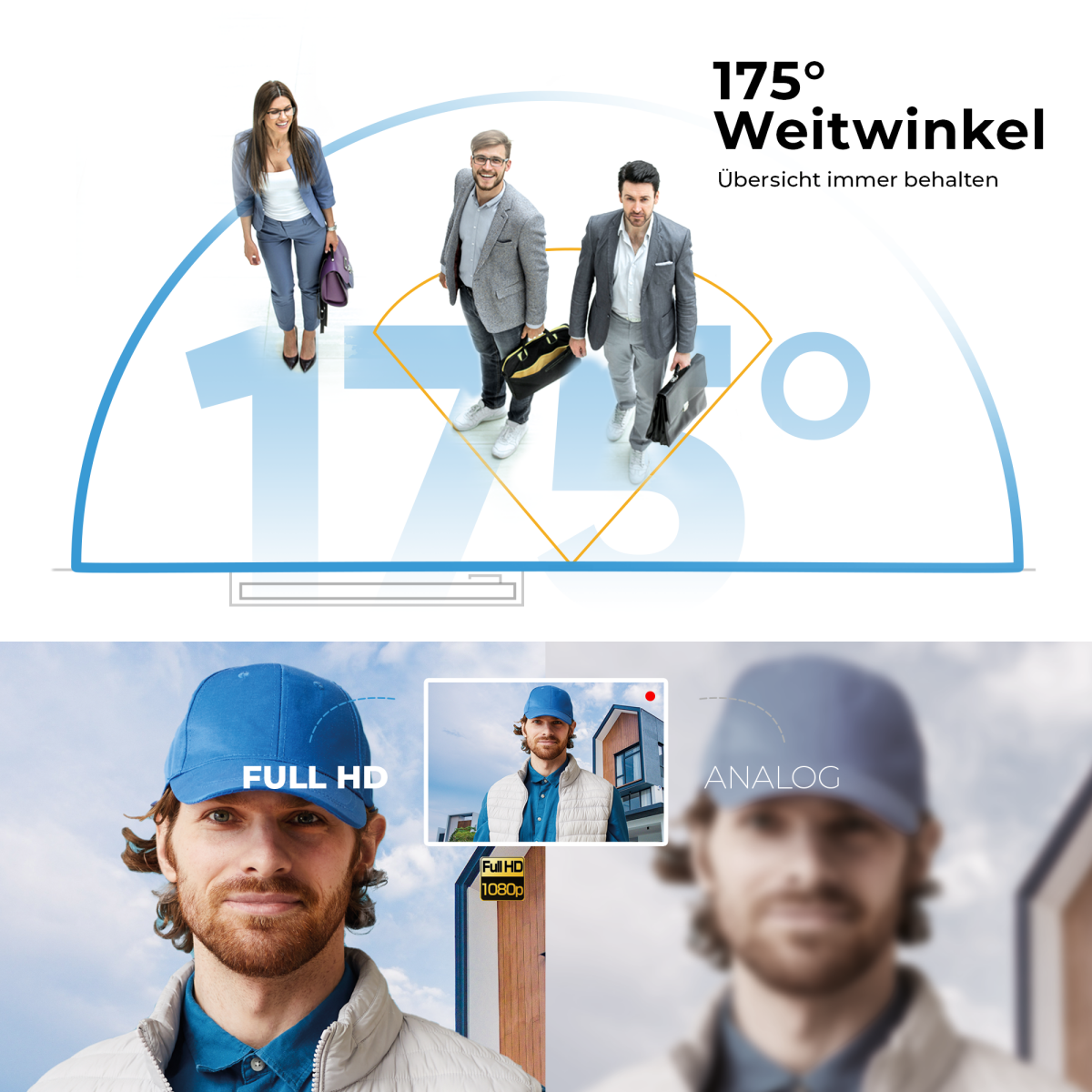 HD Video T&uuml;rsprechanlage mit Touchscreen und RFID f&uuml;r 4 Familienhaus, 4x Monitore, Balter EVO HD Touch