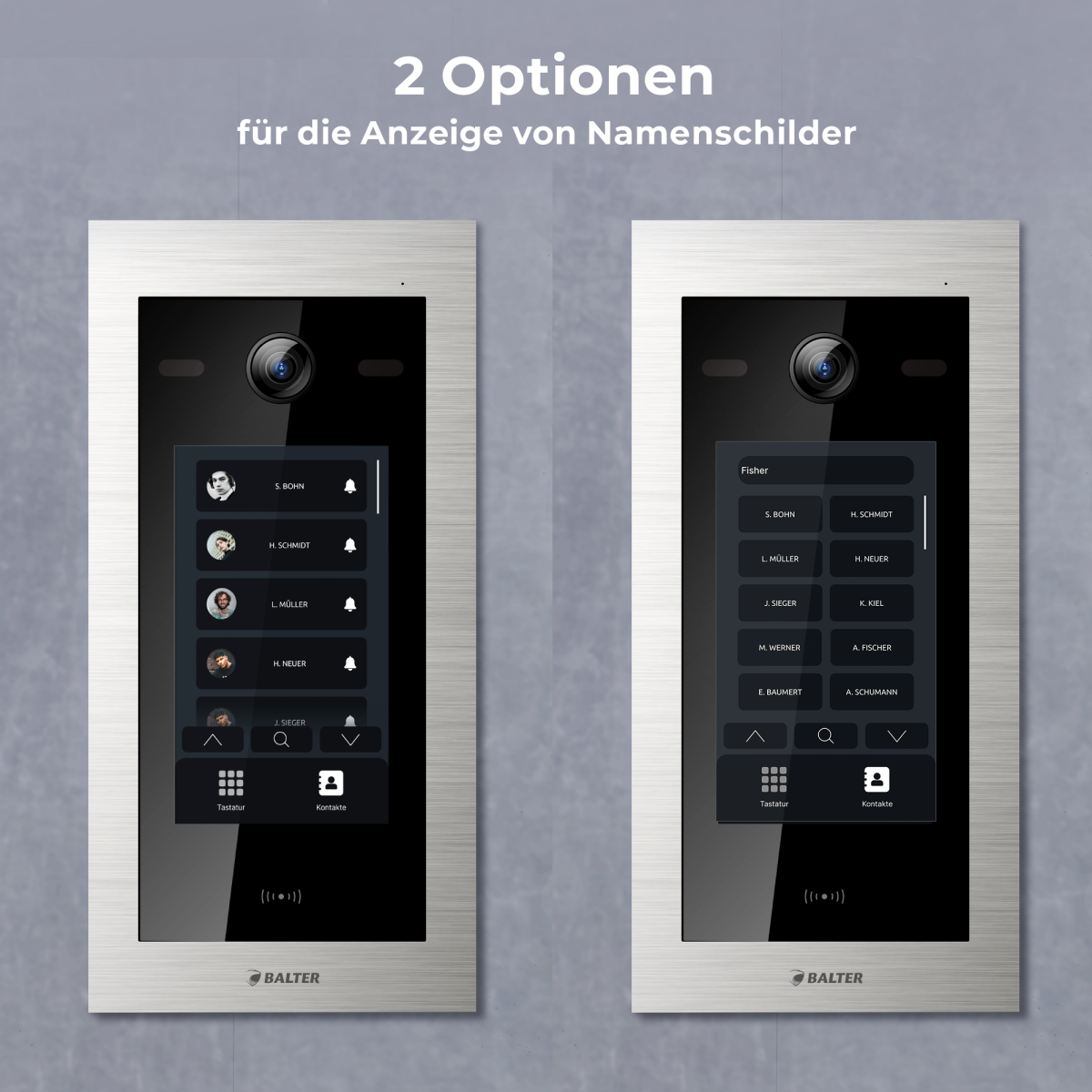 HD Video T&uuml;rsprechanlage mit Touchscreen und RFID f&uuml;r 4 Familienhaus, 4x Monitore, Balter EVO HD Touch
