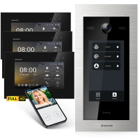 HD Video T&uuml;rsprechanlage mit Touchscreen und RFID f&uuml;r 3 Familienhaus, 3x Monitore, Balter EVO HD Touch
