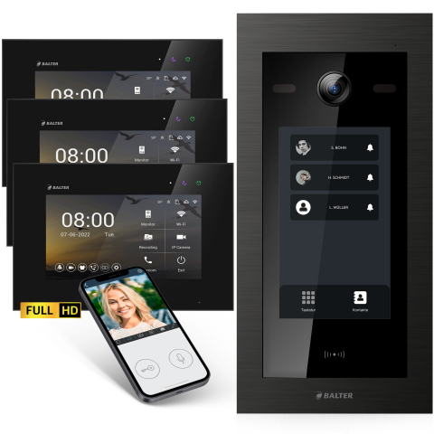 HD Video T&uuml;rsprechanlage mit Touchscreen und RFID...