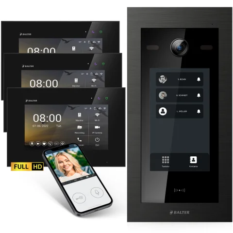 HD Video Türsprechanlage mit Touchscreen und RFID...