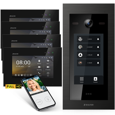 HD Video T&uuml;rsprechanlage mit Touchscreen und RFID...