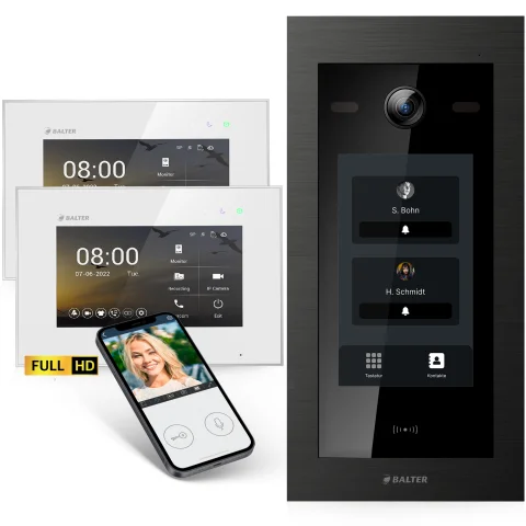 HD Video Türsprechanlage mit Touchscreen und RFID...