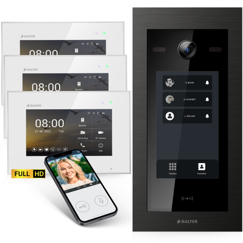 HD Video T&uuml;rsprechanlage mit Touchscreen und RFID...