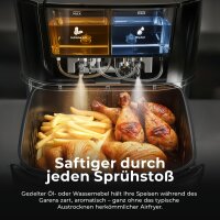 Balter Hei&szlig;luftfritteuse Airfryer mit &Ouml;l- &amp; Wasser-Spray Funktion f&uuml;r extra knusprige Speisen, 7,2L XXL, HL-710