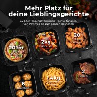Balter Hei&szlig;luftfritteuse Airfryer mit &Ouml;l- &amp; Wasser-Spray Funktion f&uuml;r extra knusprige Speisen, 7,2L XXL, HL-710