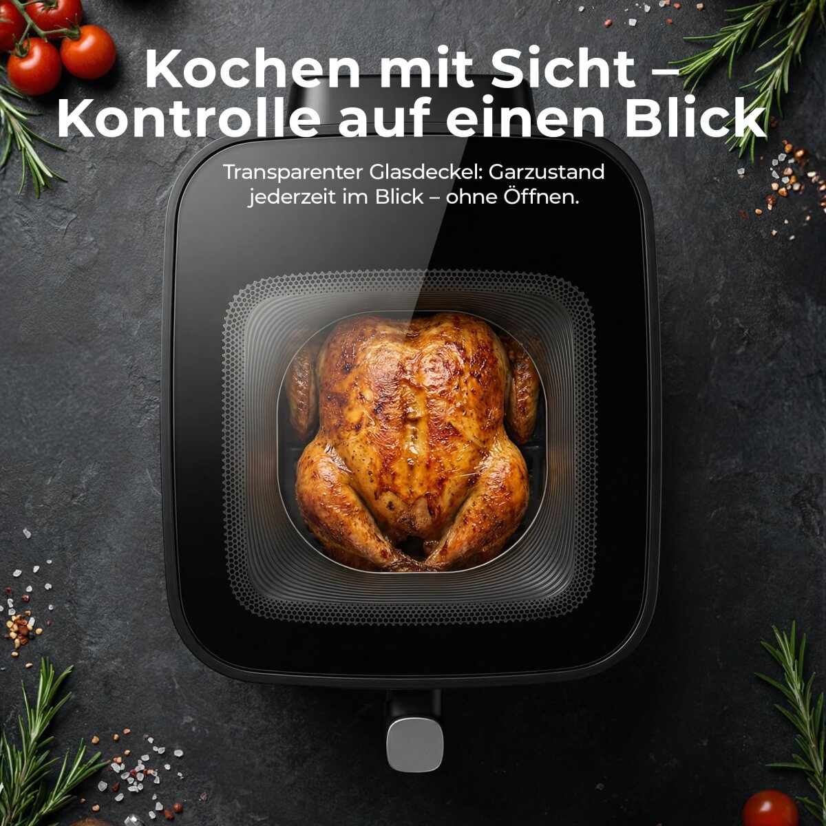 Balter Hei&szlig;luftfritteuse Airfryer, 6,5 L, inkl. 100 Rezepte, HL-651T