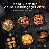 Balter Hei&szlig;luftfritteuse Airfryer, 6,5 L, inkl. 100 Rezepte, HL-651T