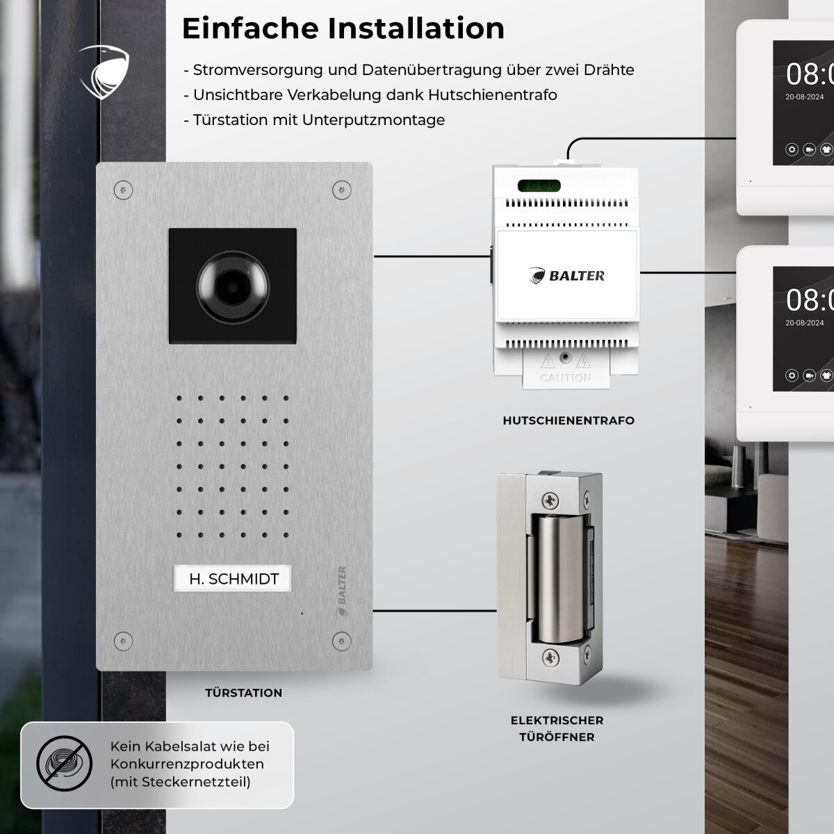 Balter Entri Set L Video T&uuml;rsprechanlage 2 Monitore