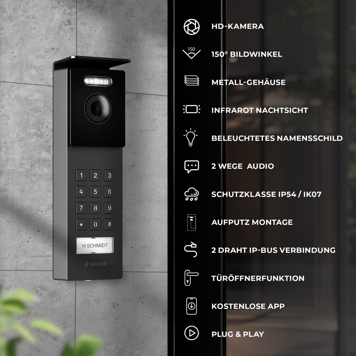 Balter Entri Set S Video T&uuml;rsprechanlage 2 Monitore