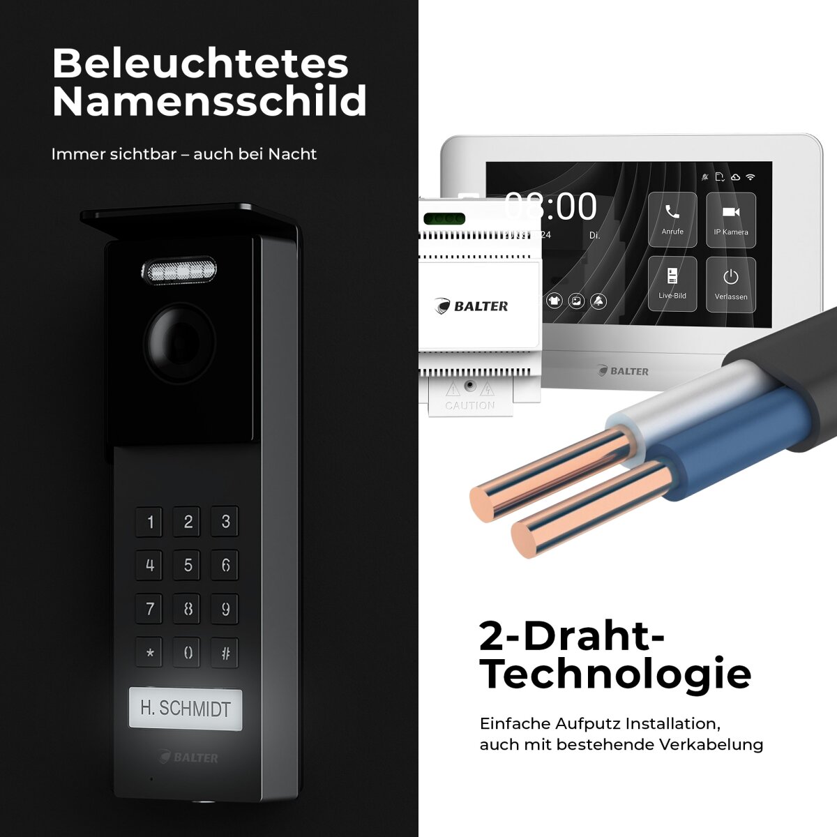 Balter Entri Set S Video T&uuml;rsprechanlage 2 Monitore