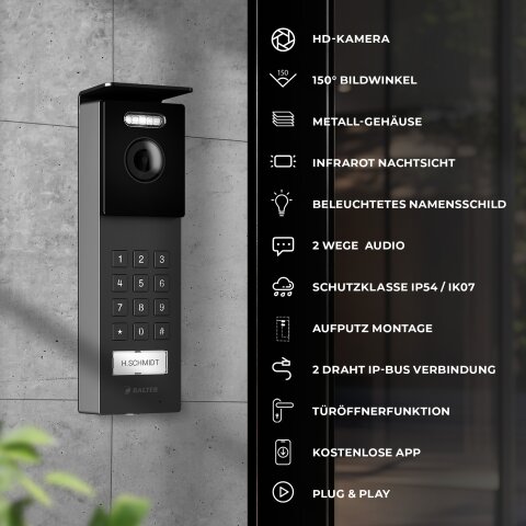 Balter Entri Set S Video T&uuml;rsprechanlage 2 Monitore