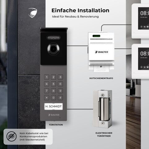 Balter Entri Set S Video T&uuml;rsprechanlage 2 Monitore