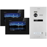 Balter EVO Video-T&uuml;rsprechanlage f&uuml;r Einfamilienhaus mit 2x 7 Zoll Monitor Silber Schwarz
