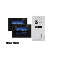Video T&uuml;rsprechanlage mit Smartphone App f&uuml;r 2 Familienhaus, 2x Monitore, Balter EVO WLAN