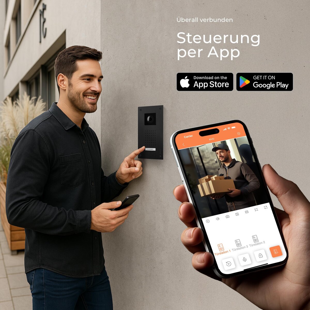 Balter Entri Set L Video T&uuml;rsprechanlage 2 Monitore Schwarz