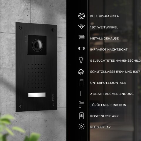 Balter Entri Set L Video T&uuml;rsprechanlage 2 Monitore Schwarz