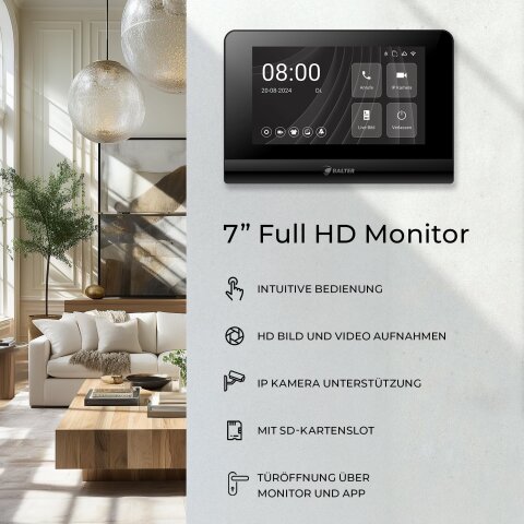Balter Entri Set L Video T&uuml;rsprechanlage 2 Monitore Schwarz