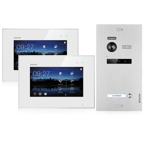 Video Türsprechanlage für 1 Familienhaus, 2x Monitore, Balter EVO