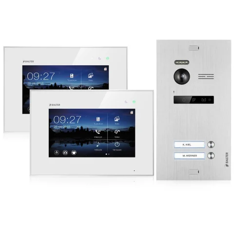 Video Türsprechanlage für 2 Familienhaus, 2x Monitore, Balter EVO