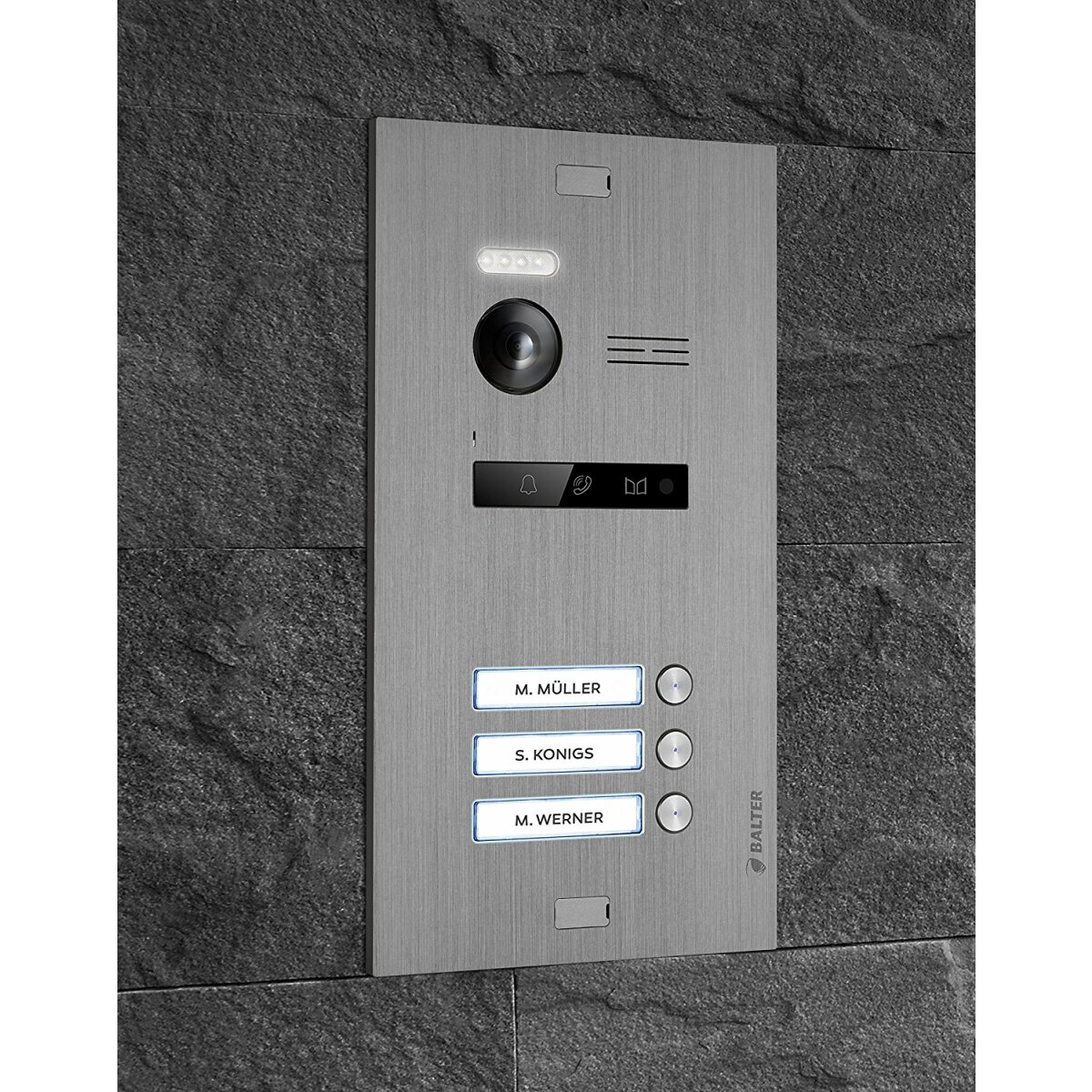 Video T&uuml;rsprechanlage f&uuml;r 3 Familienhaus, 3x Monitore, Balter EVO