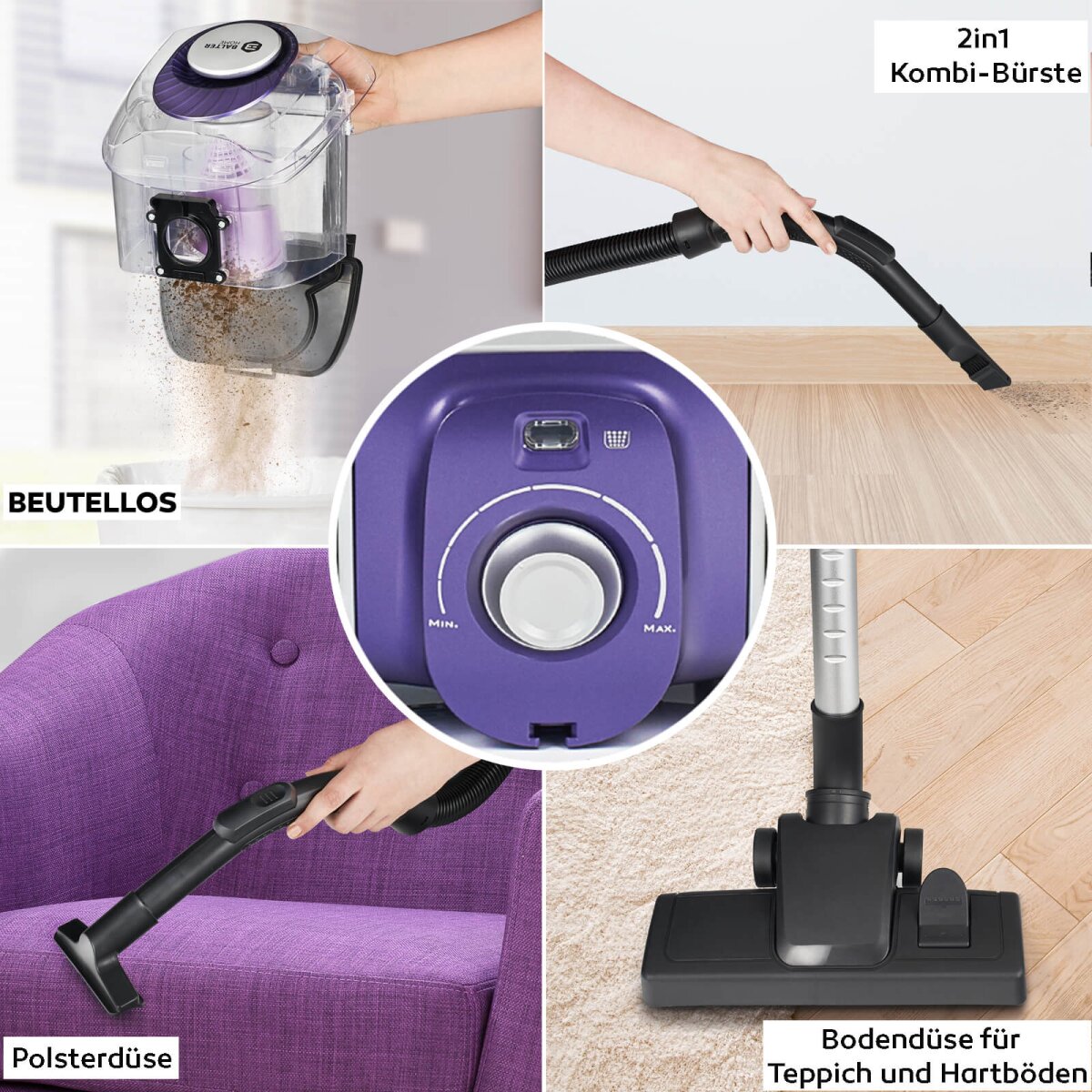 Orion X3 beutellos leistungsstarker Bodenstaubsauger mit Kabel Zyklon 800W 3.5L