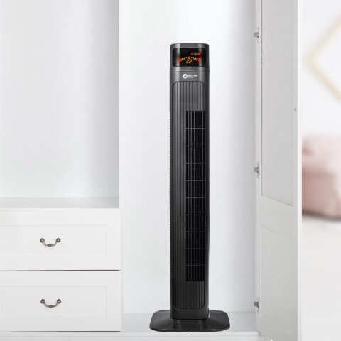 Balter VT-3 Turmventilator &ndash; 98 cm, 3 Stufen, Oszillation 80&deg;, Farbdisplay, Sleep-Timer, Schlafmodus, Fernbedienung, 55 W, leise &amp; sicher, einfacher Aufbau