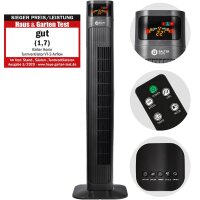 Balter VT-3 Turmventilator &ndash; 98 cm, 3 Stufen, Oszillation 80&deg;, Farbdisplay, Sleep-Timer, Schlafmodus, Fernbedienung, 55 W, leise &amp; sicher, einfacher Aufbau