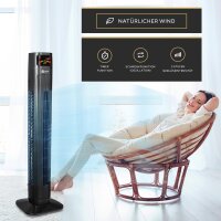 Balter VT-3 Turmventilator &ndash; 98 cm, 3 Stufen, Oszillation 80&deg;, Farbdisplay, Sleep-Timer, Schlafmodus, Fernbedienung, 55 W, leise &amp; sicher, einfacher Aufbau