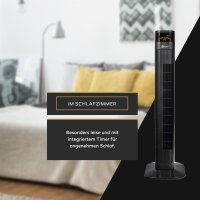 Balter VT-3 Turmventilator &ndash; 98 cm, 3 Stufen, Oszillation 80&deg;, Farbdisplay, Sleep-Timer, Schlafmodus, Fernbedienung, 55 W, leise &amp; sicher, einfacher Aufbau