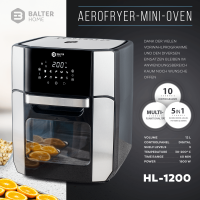 Balter Hei&szlig;luftfritteuse HL-1200 (12 Liter, 10 Programme, Edelstahl, LCD, 2000W)