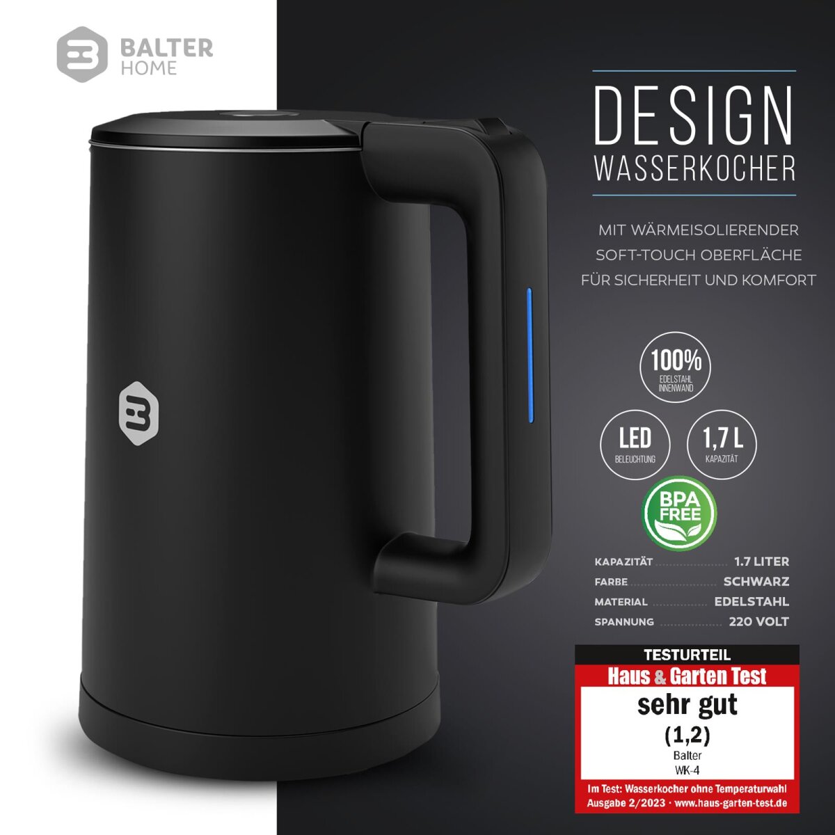 Balter Wasserkocher WK-4 Schwarz