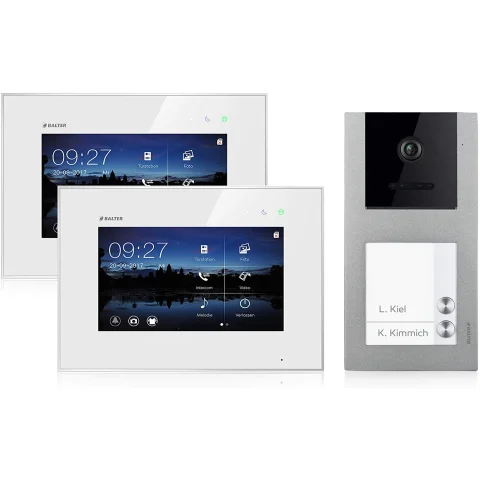 Video Türsprechanlage für 2 Familienhaus, Aufputz, 2 Monitore, Balter EVO