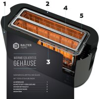 Balter Toaster TS-04-LCD Grau Langschlitz